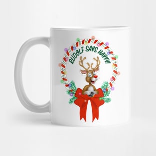 Rudolf says Hay! Christmas T Shirt Design Mug